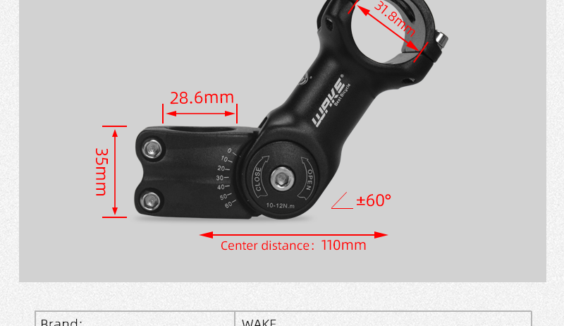Potence De Vélo Réglable – Alliage Alu – 25,4 Mm / 31,8 Mm – 90 Ou 110 Mm – 0-90°