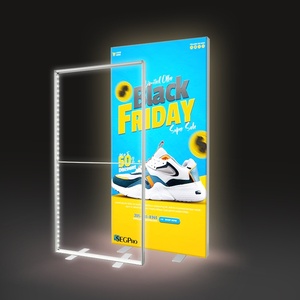 Fast Source Factory Event Indoor LED <span class=keywords><strong>Light</strong></span> <span class=keywords><strong>Stand</strong></span> d'exposition Caisson lumineux vertical à cadre en aluminium haute visibilité pour la publicité - Product Image 6