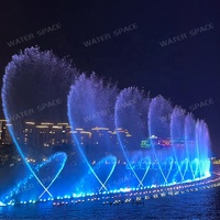 Fuente Musical Flotante para Lagos Grandes, Personalizada de Fábrica, de Acero Inoxidable Antioxidante, con Boquilla y Luz LED
