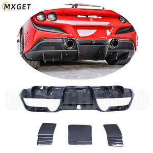 Fibra de carbono seca de alta calidad para Ferrari <span class=keywords><strong>F8</strong></span> 2019-2021 <span class=keywords><strong>Novitec</strong></span> fibra de carbono labio trasero parachoques trasero estilo N difusor - Product Image 1