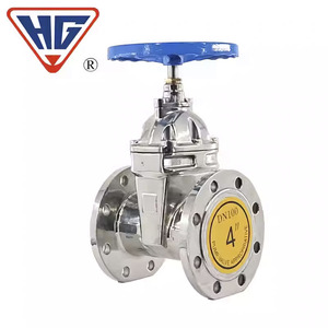 Vanne à opercule à joint souple en acier inoxydable Hugong Z45X-16P DN100 PN16 CF8 à brides pour contrôle manuel de l'eau - Product Image 4