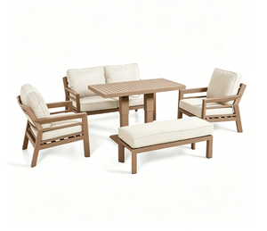 Ensemble de meubles de patio extérieur en aluminium moderne avec table réglable, ensemble de canapés de conversation de jardin résistant aux intempéries avec coussins - Product Image 2