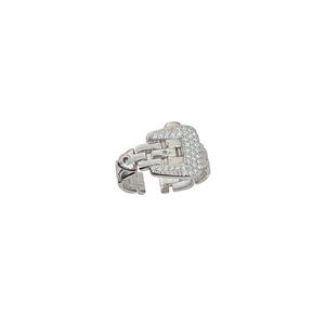 S925 Sterling Silver Full Diamond <b>Open</b> <b>Ring</b> Geometric Design Adjustable For Women Everyday Wear - Product Image 5