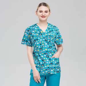 2025 venta al por mayor personalizado Navidad Halloween Festival patrones impresos Scrubs mujeres hombres pantalones de Color puro - Product Image 4