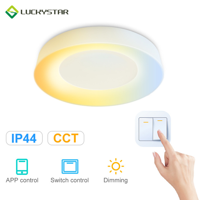 High Brightness Modern LED Ceiling Light Fixture Switch Control Home Decorative Lamp for Bedroom Kitchen Plastic Base IP44