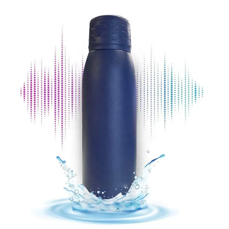 Double Wall Insulated Thermo Wireless Blue Tooth Speaker Sport Microphone Stainless Steel Smart Water Bottle