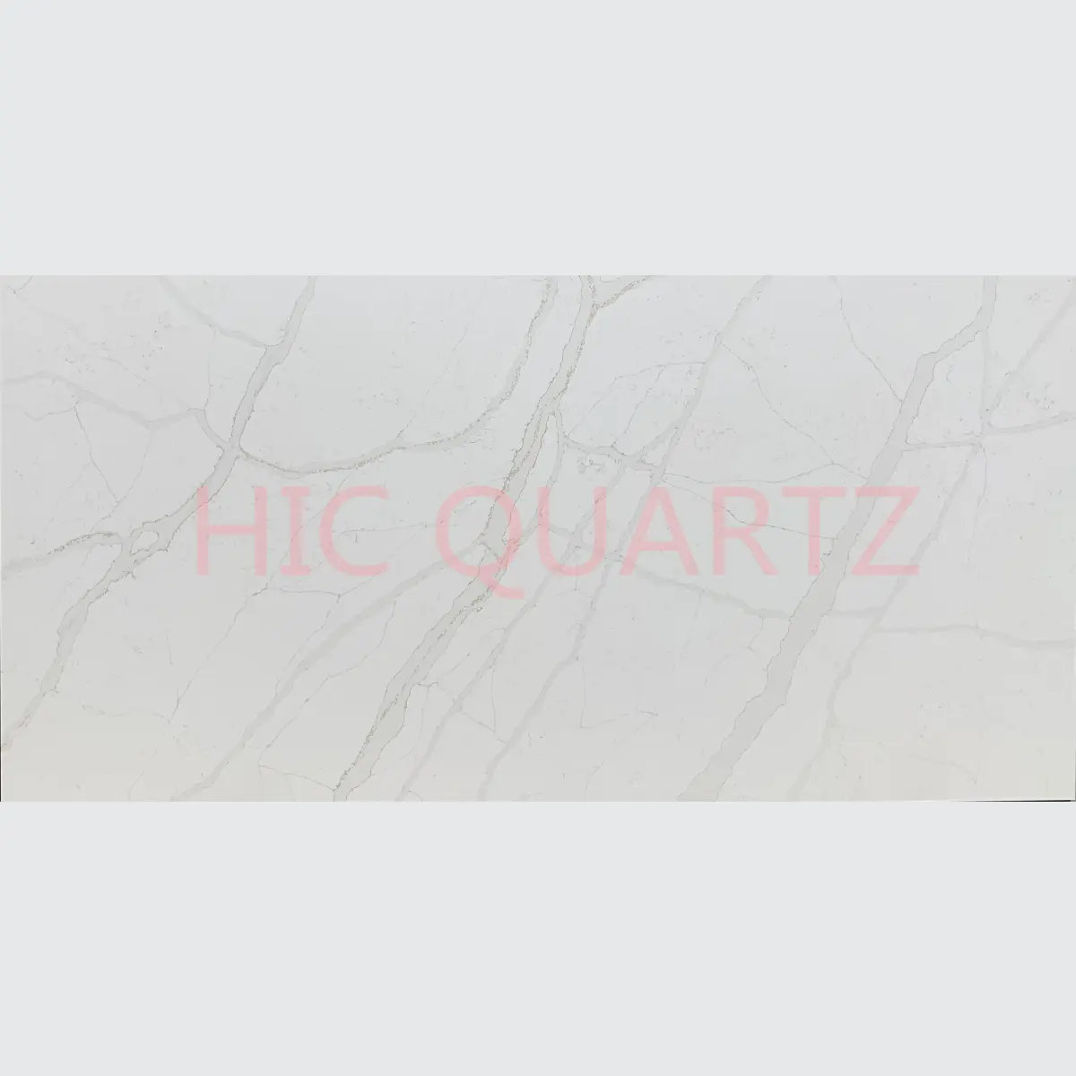 HIC QUARTZ Calacattaホワイト免税人工クォーツストーンスラブキッチンカウンタートップ、競争力のある価格セールチョイストップエッジ