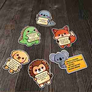 Single-piece Emotional Support Animal Eco-friendly PVC Custom Shape Modern <b>Cartoon</b> <b>Sticker</b> Fridge Magnets Customized Color - Product Image 4