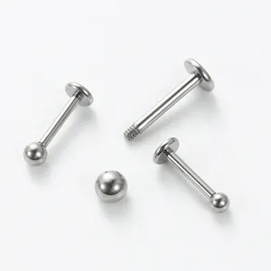 ASTM F136 Titan-Piercing-Labret-Stange mit Außengewinde und glattem Ball