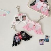 Acryl-Kartenhalter mit kleinen Flügeln, doppelseitig, für Studenten, 1-Zoll-Ausweisschein-Aufbewahrungstasche, Rucksack-Display, Valentinstag, Neujahr