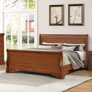 Juego de Muebles de Dormitorio Tradicional en Color Marrón Cálido - Cama con Cabecera, Cómoda con Espejo y Mesita de Noche, Muebles Clásicos de Almacenamiento para Dormitorio - Product Image 1