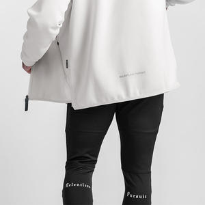 Sports de plein air Gym Running Imperméable Manteau Surdimensionné Coton Polyester Blanc À Capuche Patch Full Zip up Anorak Vestes Hommes - Product Image 4