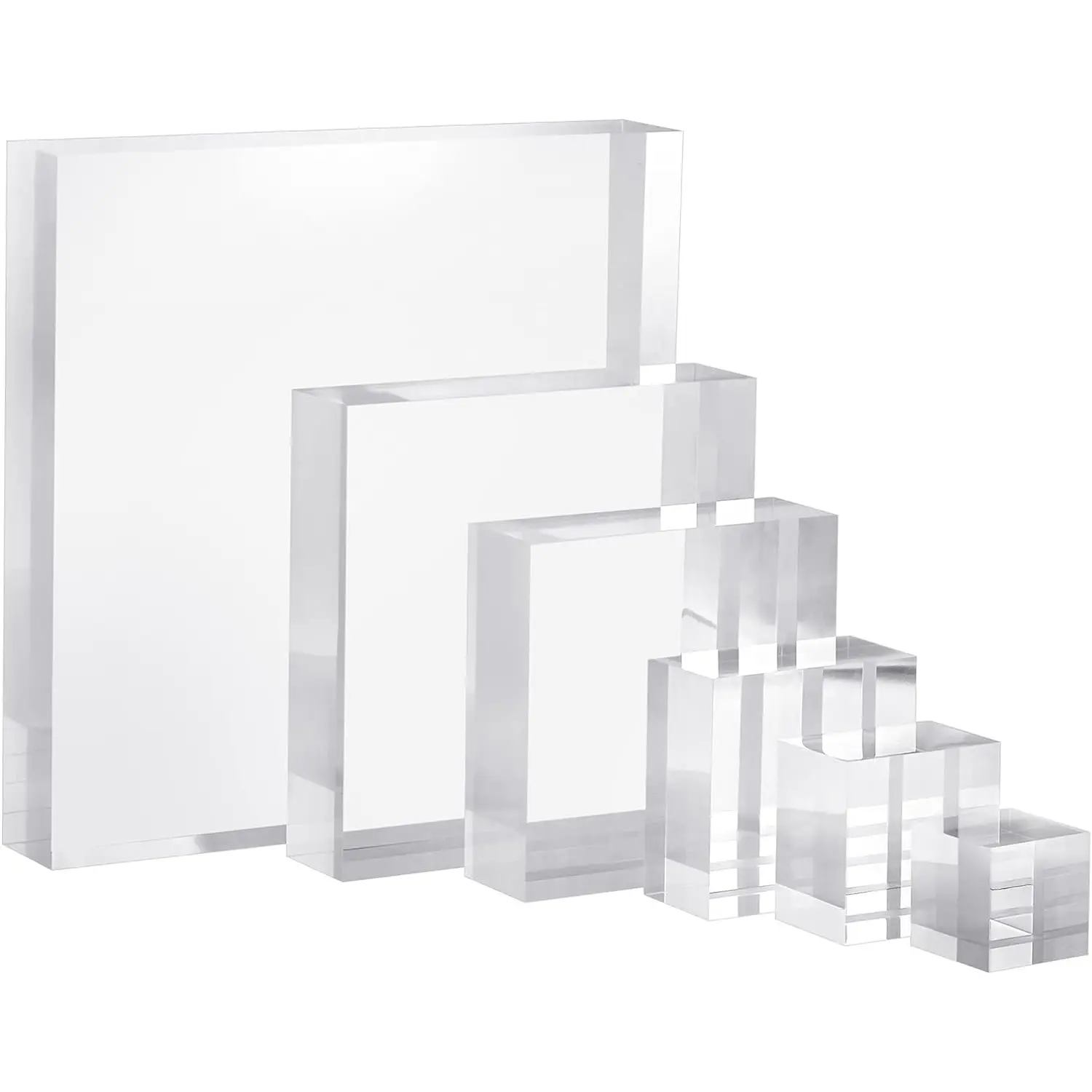 2 Inch Solid Acrílico Cube Display Block Clear Polido Jóias Anel Display Pedestal Stand Perfume Display Holder Base