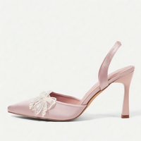 Chaussures de Mariée Élégantes Blanches à Perles pour la Mariée, Escarpins à Talons Hauts à Bout Pointu avec Bride Cheville pour Soirée et Cérémonie