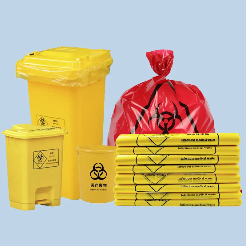 उच्च तापमान प्रतिरोध thickened biohazard कचरा बैग चिकित्सा अपशिष्ट बैग अस्पताल क्लिनिक स्कूल प्लास्टिक बैग के लिए रोल निर्माता