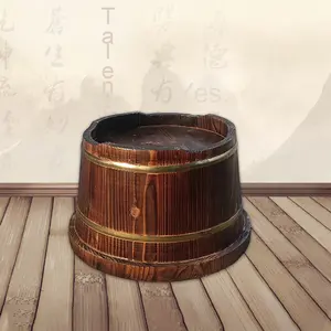 アンティーク25mm高断熱無垢材フットバスバケット耐腐食性家庭用洗面器 - Product Image 4