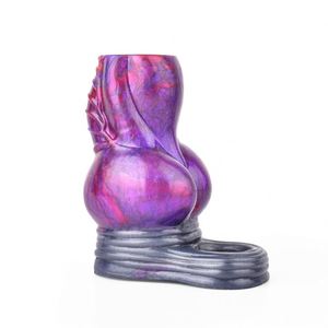 NNSX Fantasy Dog Knot Penis Sleeve Large Silicone Sheath Cock Enlargement & Extender Open Ended Hollow <b>Dildo</b> Sex Toys for Men - Product Image 1
