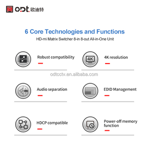 Matrice di Commutazione HD-mi 8x8 con Supporto EDID, Commutatori <span class=keywords><strong>Video</strong></span> HD 4K30 Multimediali con Separazione <span class=keywords><strong>Audio</strong></span>, Controllo RS232/LAN - Product Image 3