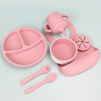 Vente en gros Fabricants d'alimentation pour bébé Bol à ventouse Ensemble de vaisselle de qualité alimentaire pour enfants Ensemble d'alimentation en silicone pour bébé