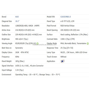 จอ LCD WXGA TFT ขนาด1280*800นิ้ว G101EVN01.0อินเทอร์เฟซสำหรับรถยนต์ - Product Image 2