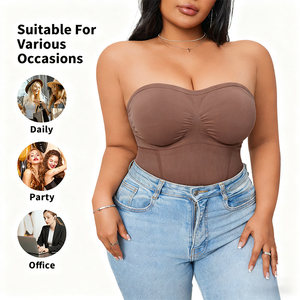 Body Moldeador de Algodón 100% Sin Costuras para <span class=keywords><strong>Mujer</strong></span>, Control de Abdomen, Levantador de Glúteos, Moldeador de Cintura, Tallas Grandes, Tirantes Finos, 5 Pulgadas - Product Image 4