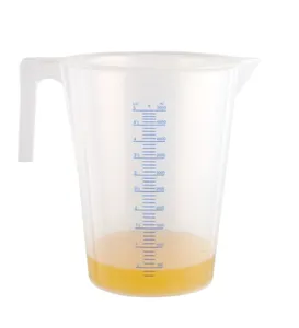 5升 (5000毫升) 塑料刻度测量和混合罐 (3包)-容纳5夸脱1.25加仑-倒杯，测量