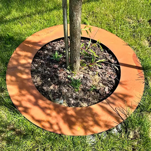 Grille d'arbre en acier et bois Art Déco de haute qualité, résistante aux intempéries, pour intérieur et extérieur, taille personnalisable, vente en gros - Product Image 1