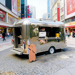 Chariot de restauration mobile compact en acier inoxydable avec fenêtre de service latérale pour la vente de snacks et de boissons aux marchés nocturnes - Product Image 2