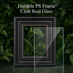 Antique Style Brown Wood Photo Frame With Tempered Glass for <b>Desk</b> Standing <b>Wall</b> Hanging Home Decor Family Wedding Gift Idea - Product Image 5