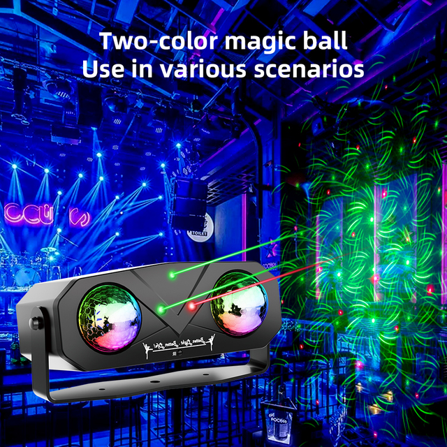 LED Party Lights Crystal Magic Disco Ball Light RGB Stage Light Mini Party Laser Projector with Remote Control
