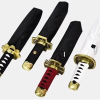 Payung Lipat Katana Pedang Samurai Poliester Fiberglass Klasik Hadiah Logo Bingkai Logam Berlapis Hitam Gantungan SunnyKinte