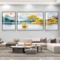 Décoration murale abstraite moderne de luxe Feather Home Decor, peinture sur toile avec cristaux pour salon