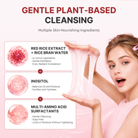 Nettoyant Visage Exfoliant au Riz Rouge Marque Blanche 150g – Nettoyant Doux aux Acides Aminés pour Peaux Sensibles et Nettoyage des Pores