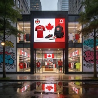 Écran publicitaire numérique LED 230 pouces (9,84 pi x 16,4 pi) pour le magasin spécialisé en articles de sport et de football de l'équipe du Canada – Indispensable pour les besoins quotidiens