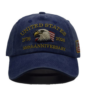Gorra Conmemorativa del 250 Aniversario de la Independencia de EE. UU. Estilo <span class=keywords><strong>Retro</strong></span> Desgastado - Algodón Suave Lavado con Parche Bordado - Product Image 5