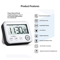 Jam Alarm Digital Modern Minimalis Desain Terbaru, Baterai, Operasi Senyap, Layar Digital Ringkas, Bahan ABS, untuk Meja