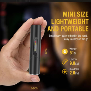 <span class=keywords><strong>BORUiT</strong></span> V5S Mini EDC <span class=keywords><strong>linterna</strong></span> LED 12 modos de luz antorcha recargable con imán de Clip luz UV lámpara de Camping al aire libre 500LM - Product Image 4