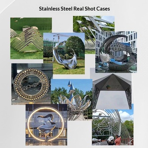 Large Landscape Stainless Steel Sculpture Custom <b>Mirror</b> Metal Hollowed-Out <b>Square</b> Guangdong Outdoor Campus City Landmark Source - Product Image 2