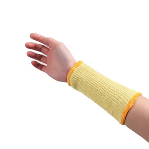 High Dexterity Anti Cut and Heat Resistant Kevlar Fire Proof Aramid Fiber Yellow Color Arm Sleeves