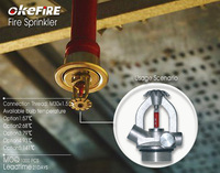 Kit de sprinklers à flamme sèche Okefire Mini ESFR en laiton avec rideau d'eau et ampoule en verre pour la protection incendie