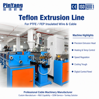 Machine d'extrusion de câbles PTFE téflon haute température Pinyang, ligne d'extrusion de fils isolés, contrôle PLC de précision