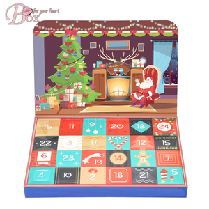 Drawer gift box book shape promotion gift box christmas tree advent calendar empty