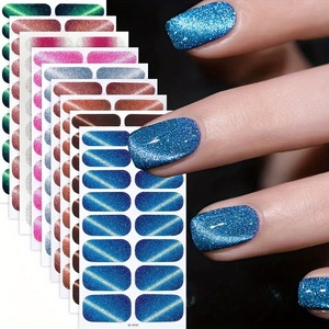 Proveedor de Uñas OEM ODM Más Vendido en <span class=keywords><strong>TikTok</strong></span>, Calcomanías 3D de Arte de Uñas de Cristal con Degradado de Brillo Coloridas, Fáciles de Aplicar, No Tóxicas, Envolturas de Uñas - Product Image 6