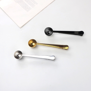Cuchara medidora/cuchara medidora de cobre dorado de acero inoxidable moderna para café y té con Clip para bolsa Material de Metal plateado - Product Image 2
