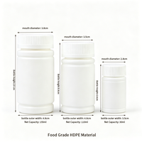 Bouteille de stockage d'échantillons solides en PEHD blanc avec couvercle à vis antidérapant pour l'emballage de fournitures de pêche, de minéraux, d'aquaculture et de prémélanges alimentaires