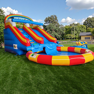 Thương mại trẻ em Người lớn <span class=keywords><strong>Inflatable</strong></span> bouncy Nhà Hồ bơi bơm hơi với trượt nhảy lâu đài bouncy công viên nước với Blower - Product Image 3