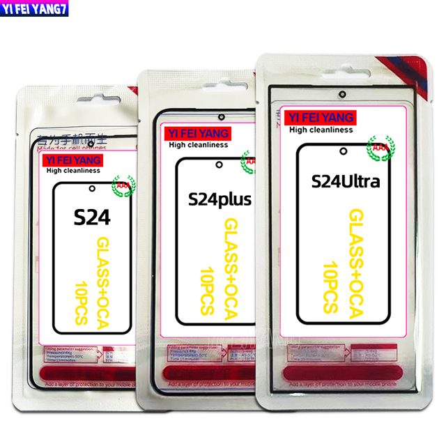Hot Selling Front Glass + Laminated OCA for Samsung Galaxy S24 S24plus S24ultra S24p S24u Outer LCD Display Broken Glass Repair