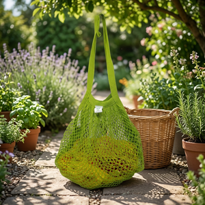 Bolsa de Compras de Malla de Algodón Orgánico al por Mayor, Reutilizable, Ecológica, para Frutas y Verduras, Fabricante a Granel - Product Image 1