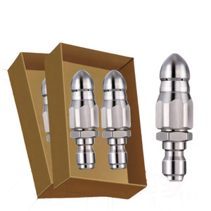High <b>Pressure</b> Nozzle Stainless Steel 1/4 Quick Insert Front 1 Rear 6 <b>Sprayer</b> Head For Sewer Cleaning Unclogging - Product Image 4