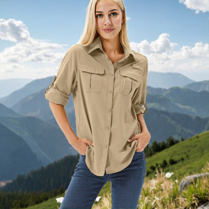 2026 New Adults <b>Womens</b> Shirts Premium Custom Fishing Jersey Solid-Color Long-Sleeve Casual Outdoor Quick-Drying UPF 50+ Fishing - Product Image 2